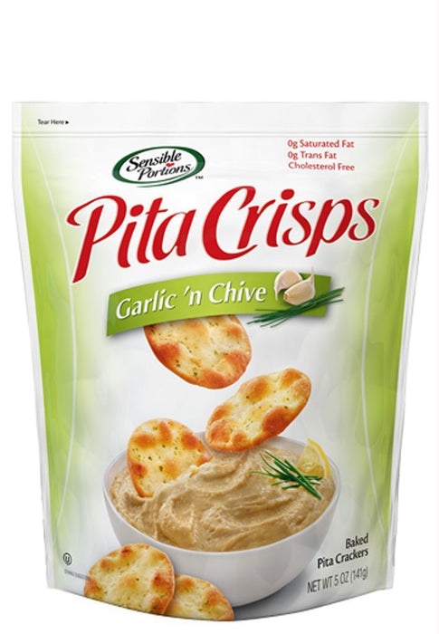 Sensible Portions: Pita Bites Naturally Baked Pita Crackers Garlic 'n Chive, 5 Oz