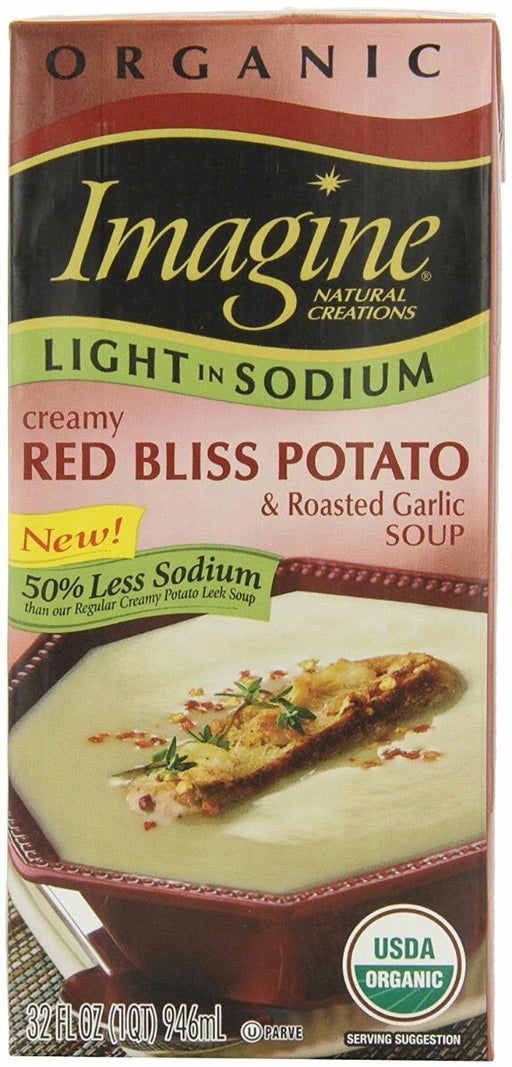 Imagine: Organic Soup Light In Sodium Creamy Red Bliss Potato And Roasted Garlic, 32 Oz