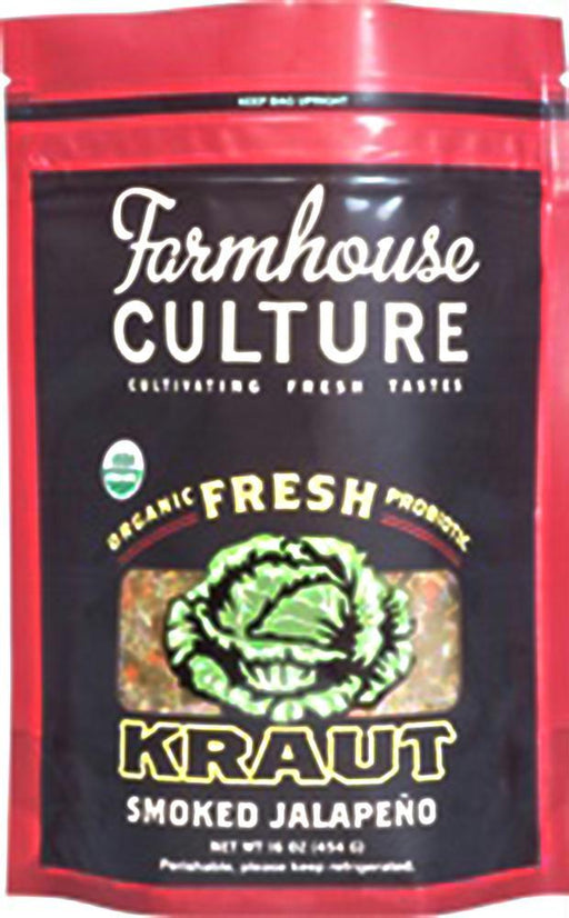 Farmhouse Culture: Organic Smoked Jalapeno Kraut, 16 Oz