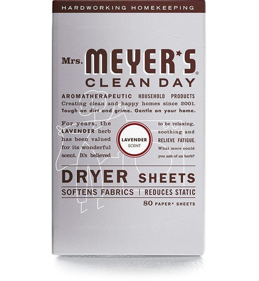 Mrs Meyers Clean Day: Dryer Sheets Lavender Scent, 80 Sheets