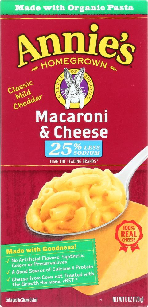 Annies Homegrown: Macaroni & Cheese Low Sodium, 6 Oz