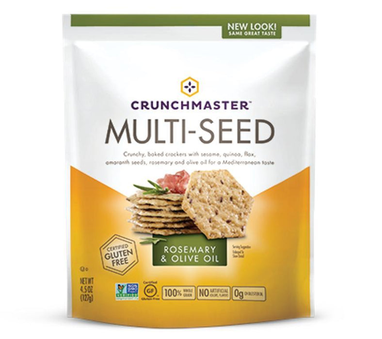 Crunch Masters: Multi-seed Crackers Gluten Free Rosemary & Olive Oil, 4.5 Oz