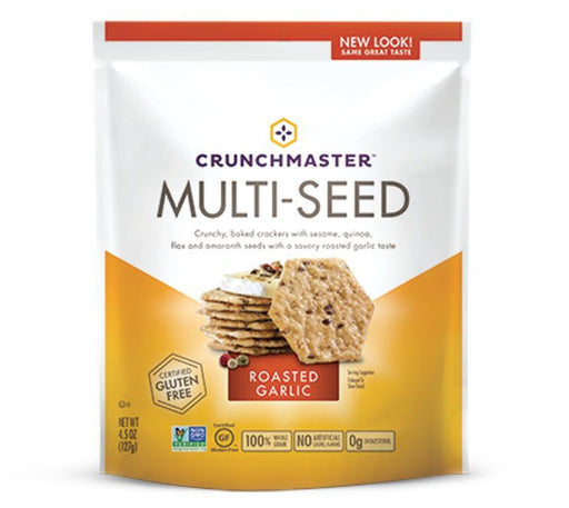 Crunch Masters: Multi-seed Crackers Gluten Free Roasted Garlic, 4.5 Oz