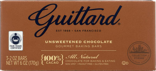 Guittard: Unsweetened Chocolate Gourmet Baking Bars, 6 Oz