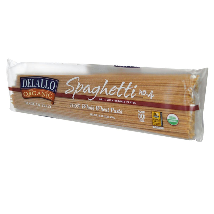 Delallo: Organic Spaghetti Pasta Whole Wheat No.4, 16 Oz