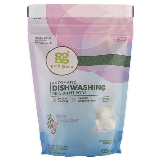 Grab Green: Automatic Dishwashing Thyme With Fig Pouch 24 Loads, 15.2 Oz