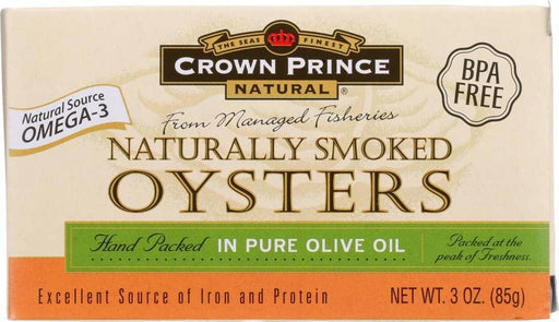 Crown Prince: Naturally Smoked Oysters In Pure Olive Oil, 3 Oz