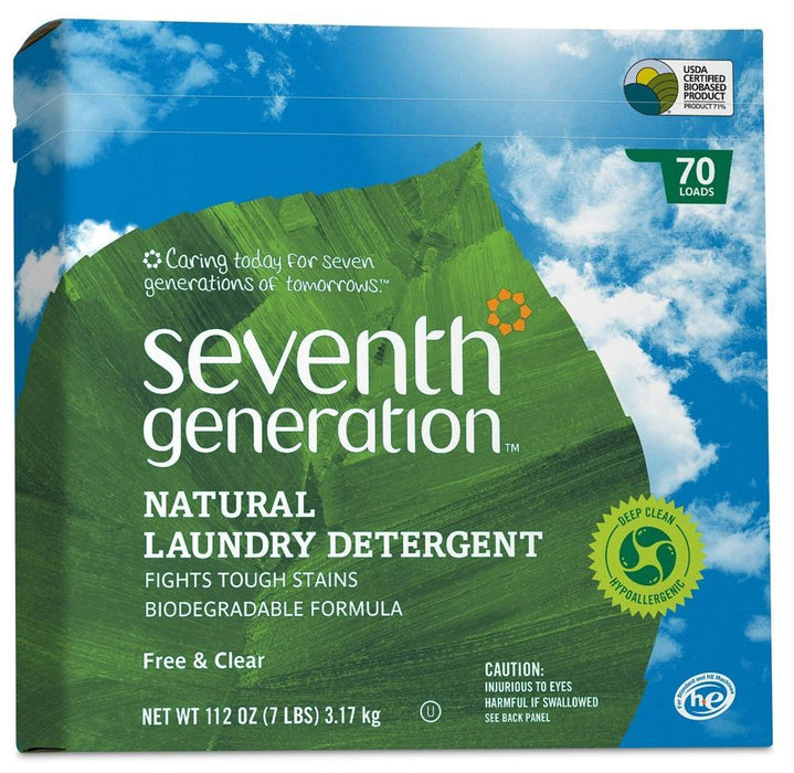 Seventh Generation: Natural Powdered Laundry Detergent Free & Clear, 112 Oz