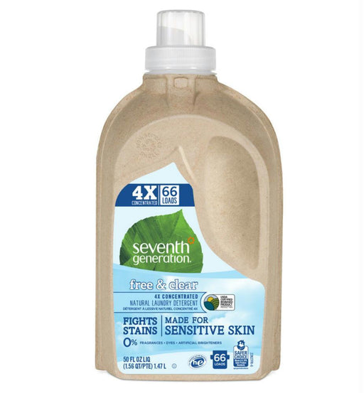 Seventh Generation: Natural Laundry Detergent 4x Free & Clear, 50 Oz