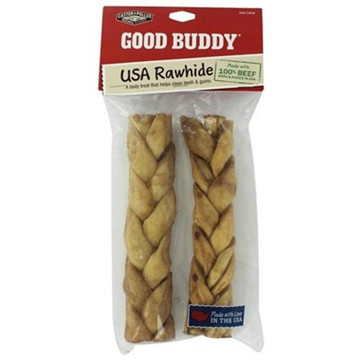 Castor & Pollux: Good Buddy Braided Dog Chew Sticks Rawhide 7-8 Inches, 2 Pc