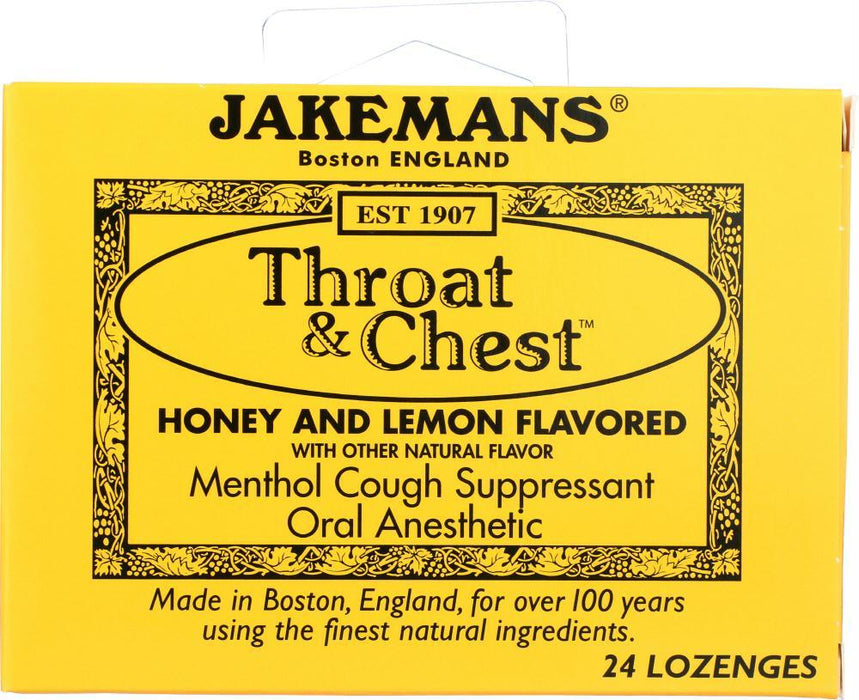 Jakemans: Lozenge Throat And Chest Honey And Lemon, 24 Pc