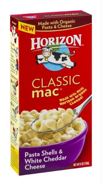 Horizon: Classic Mac Pasta Shells & White Cheddar Cheese, 6 Oz