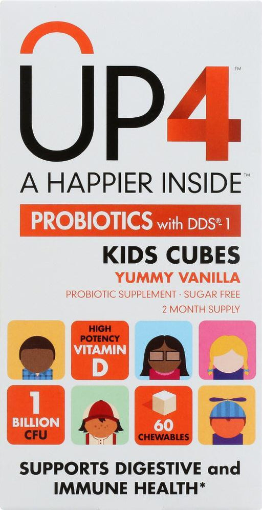 Up4: Probiotics With Dds -1 Kids Cubes Yummy Vanilla, 60 Chewables