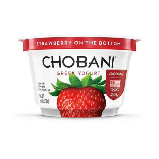 Chobani: Greek Yogurt Strawberry On The Bottom Non-fat, 5.3 Oz