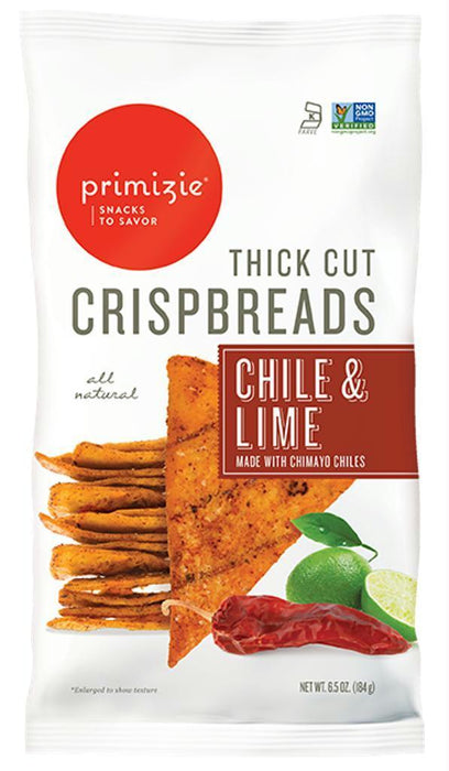 Primizie Snacks: Crispbreads Thick Cut Mexican Chimayo Chile & Lime, 6.5 Oz