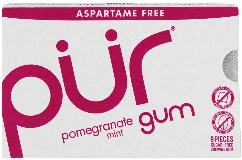 Pur Gum: Aspartame Free Gum Pomegranate Mint, 9 Pc