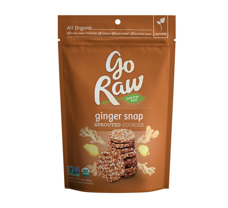 Go Raw:  Organic Sprouted Cookies Ginger Snap, 3 Oz