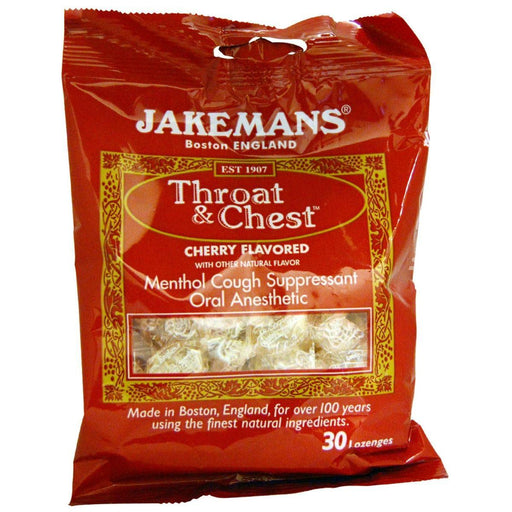 Jakemans: Lozenge Throat And Chest Menthol Cherry, 30 Pc