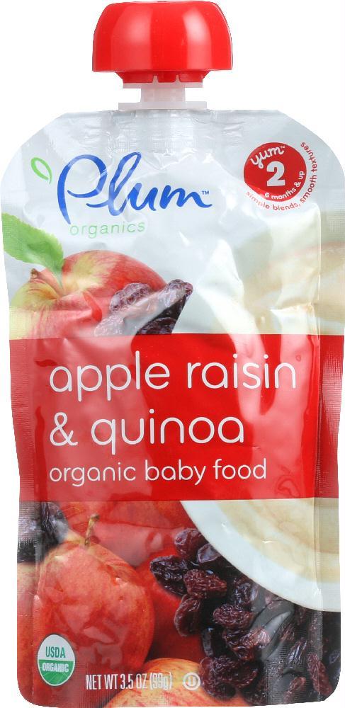 Plum Organics: Organic Baby Food Stage 2 Apple Raisin & Quinoa, 3.5 Oz