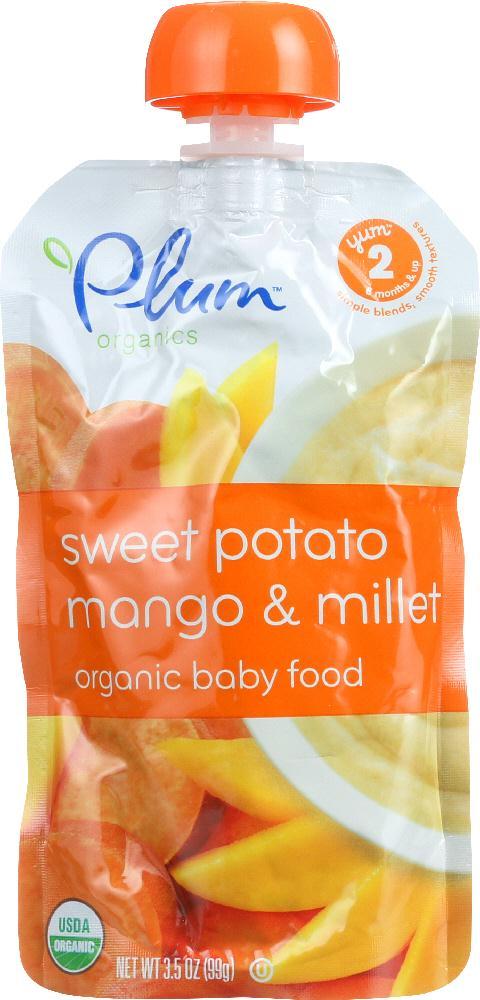 Plum Organics: Organic Baby Food Stage 2 Sweet Potato Mango & Millet, 3.5 Oz