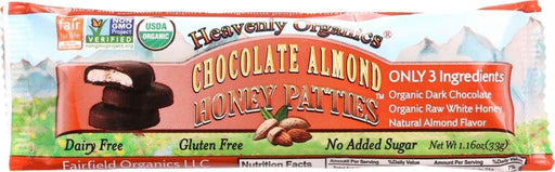 Heavenly Organics: Honey Patties Chocolate Almond, 1.2 Oz