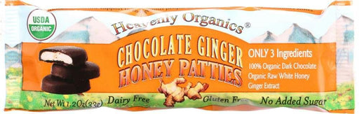 Heavenly Organics: Honey Patties Chocolate Ginger, 1.2 Oz