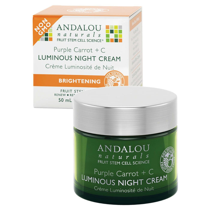 Andalou Naturals: Luminous Night Cream Purple Carrot + C Brightening, 1.7 Oz