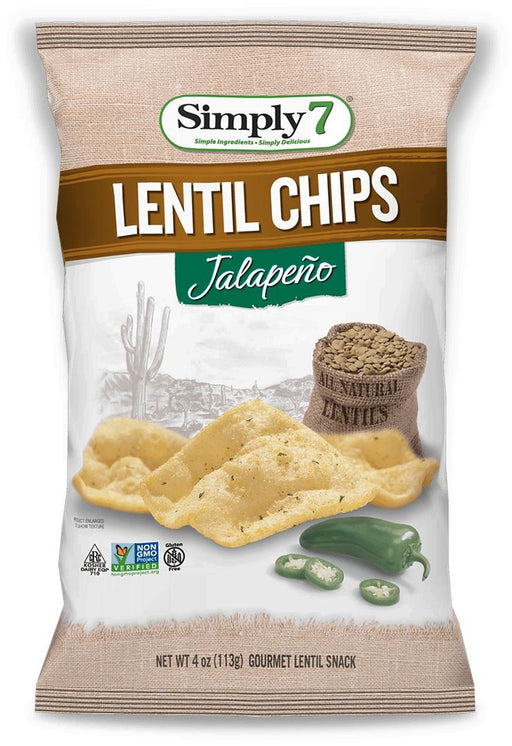 Simply 7: Lentil Chips Jalapeño Naturally Spicy, 4 Oz