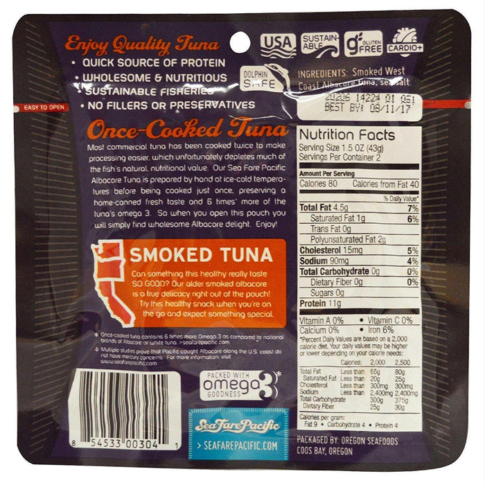 Sea Fare Pacific: Wild Caught Albacore Tuna Smoked, 3 Oz