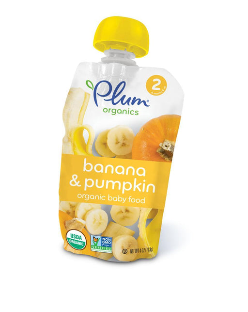 Plum Organics: Organic Baby Food Stage 2 Pumpkin & Banana, 4 Oz