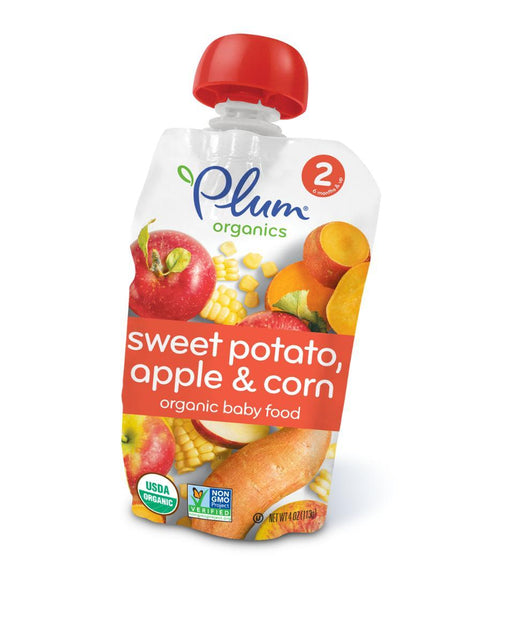 Plum Organics: Organic Baby Food Stage 2 Sweet Potato, Corn & Apple, 4 Oz