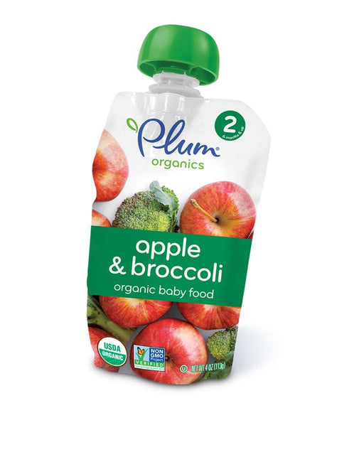 Plum Organics: Organic Baby Food Stage 2 Broccoli & Apple, 4 Oz