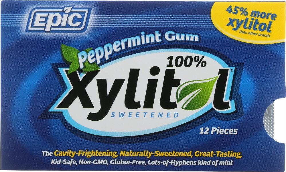 Epic Dental: Peppermint Xylitol Gum, 12 Pc