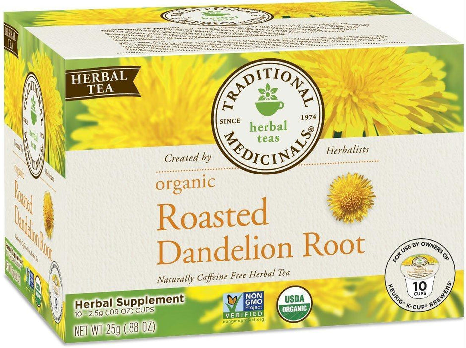 Traditional Medicinals: Organic Roasted Dandelion Root Single Serve Cups 10 Count, 0.88 Oz