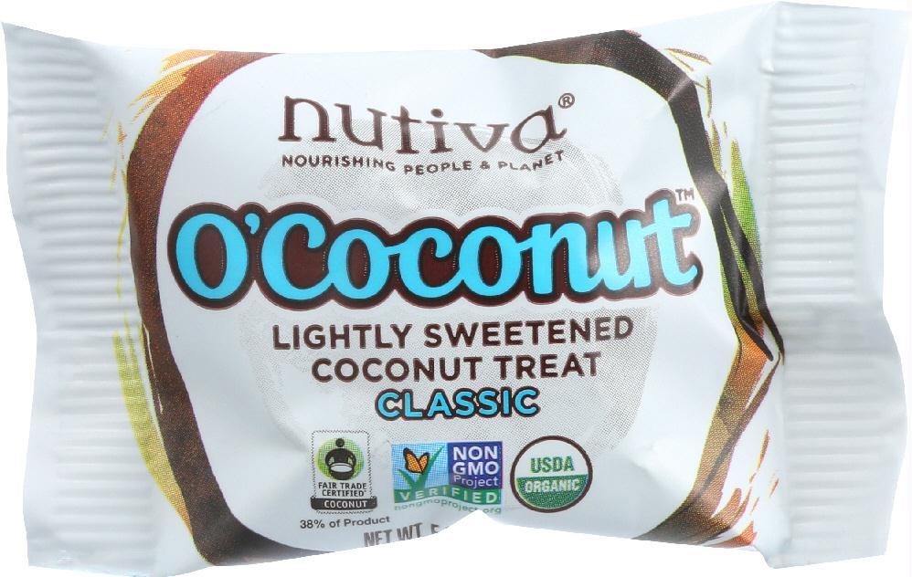 Nutiva: O'coconut Lightly Sweetened Coconut Treat Classic, 0.5 Oz