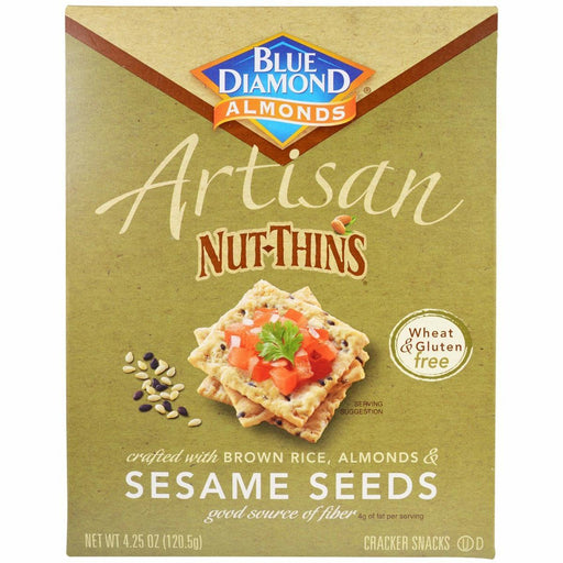 Blue Diamond: Nut Thins Artisan With Almonds & Sesame Seeds, Wheat & Gluten Free, 4.25 Oz