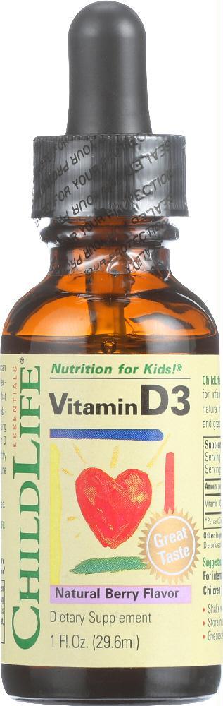 Childlife Essentials: Vitamin D3 Natural Berry Flavor, 1 Oz