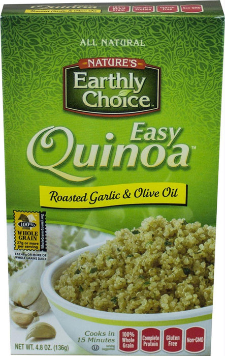 Nature's Earthly Choice: Easy Quinoa Gluten Free Roasted Garlic & Olive Oil, 4.8 Oz