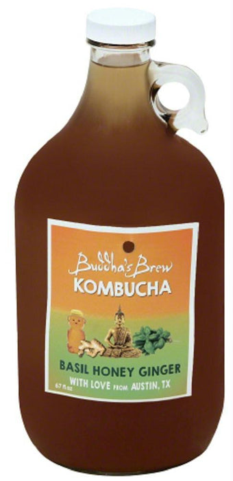 Buddhas Brew: Kombucha Growler Jug Basil Honey And Ginger, 67 Oz