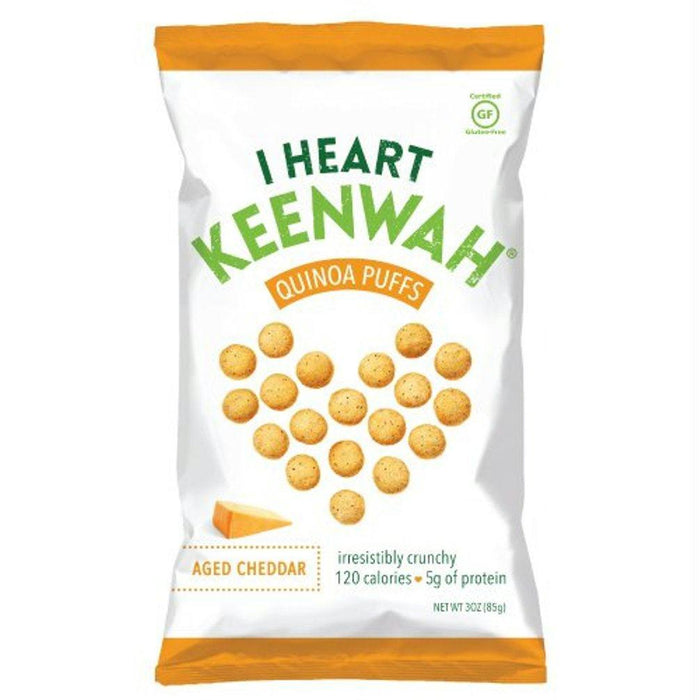 I Heart Keenwah: Quinoa Puffs Aged Cheddar Naturally Delicious, 3 Oz