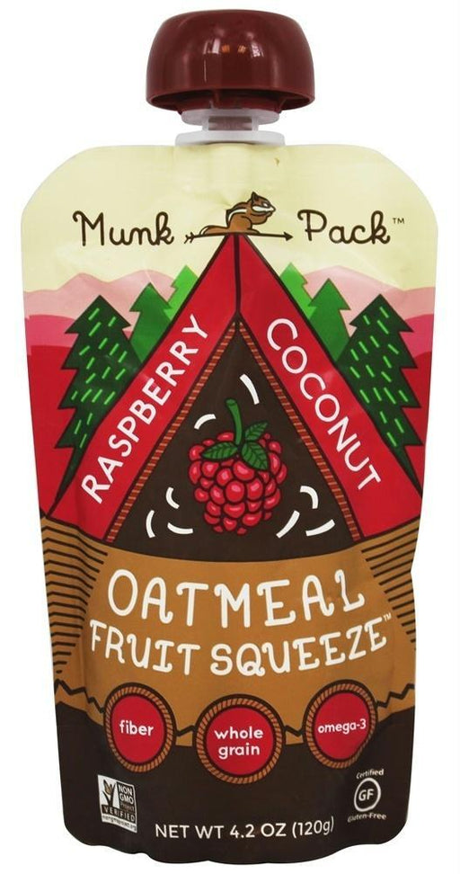 Munk Pack: Oatmeal Fruit Squeeze Raspberry Coconut, 4.2 Oz