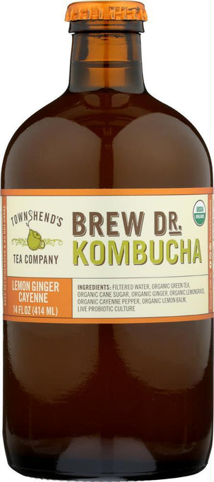 Brew Dr Kombucha: Kombucha Lemon Ginger Cayenne, 14 Fl Oz