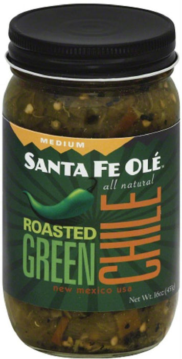 Santa Fe Ole: Roasted Green Chile Medium Sauce, 16 Oz