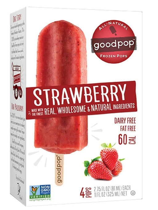 Goodpops: Strawberry Real Wholesome & Natural Ingredients, Dairy Free, Fat Free 4 Counts, 11 Oz