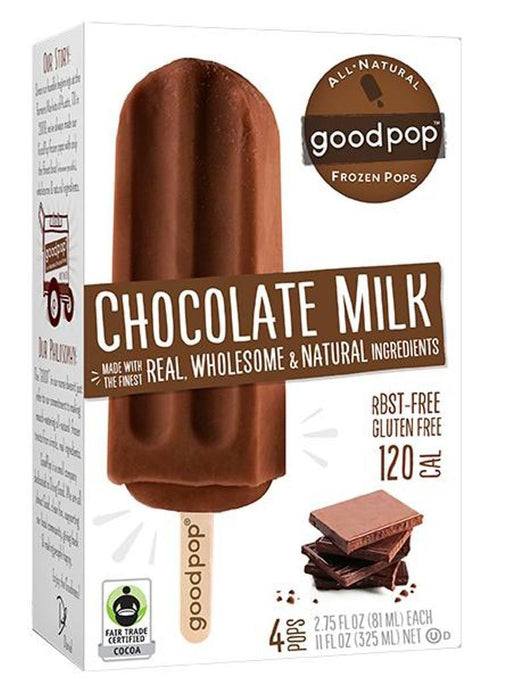 Goodpops: Chocolate Milk Real Wholesome & Natural Ingredients Rbst-free Dairy Gluten Free 4 Counts, 11 Oz