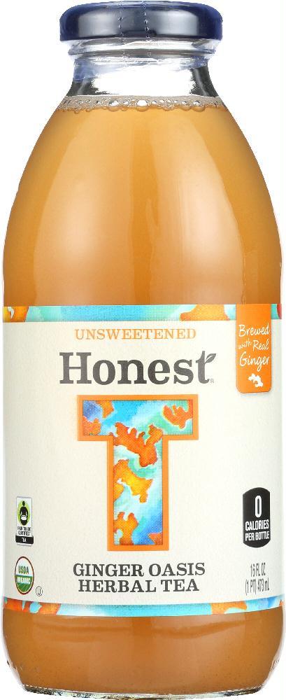 Honest Tea: Beverages Organic Herbal Tea Unsweetened Ginger Oasis, 16 Fl Oz