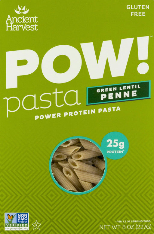 Ancient Harvest: Pow! Pasta Green Lentil Penne, 8 Oz