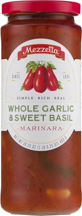 Mezzetta: Whole Garlic & Sweet Basil Marinara, 16.25 Oz