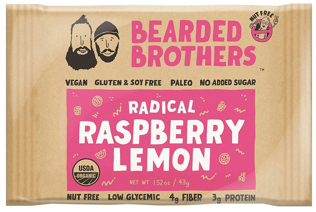 Bearded Brothers: Energy Bar Radical Raspberry Lemon, 2 Oz