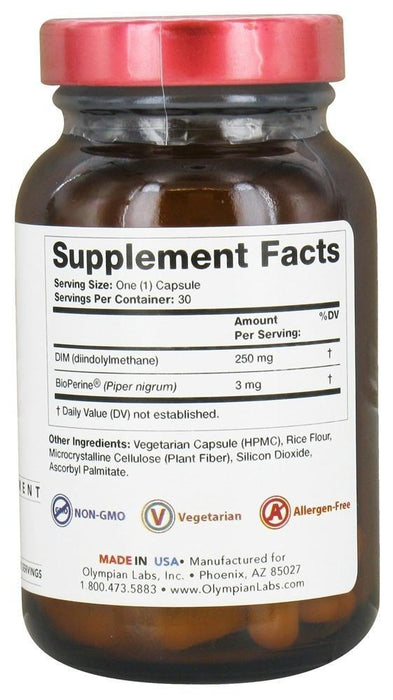 Olympian Labs: Dim 250 Mg, 30 Vegetarian Capsules